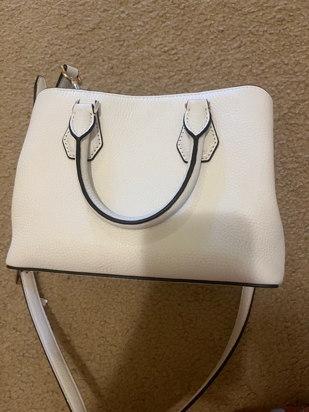 Michael Kors White Leather Mini Satchel with Gold Hardware - Picture 7 of 8